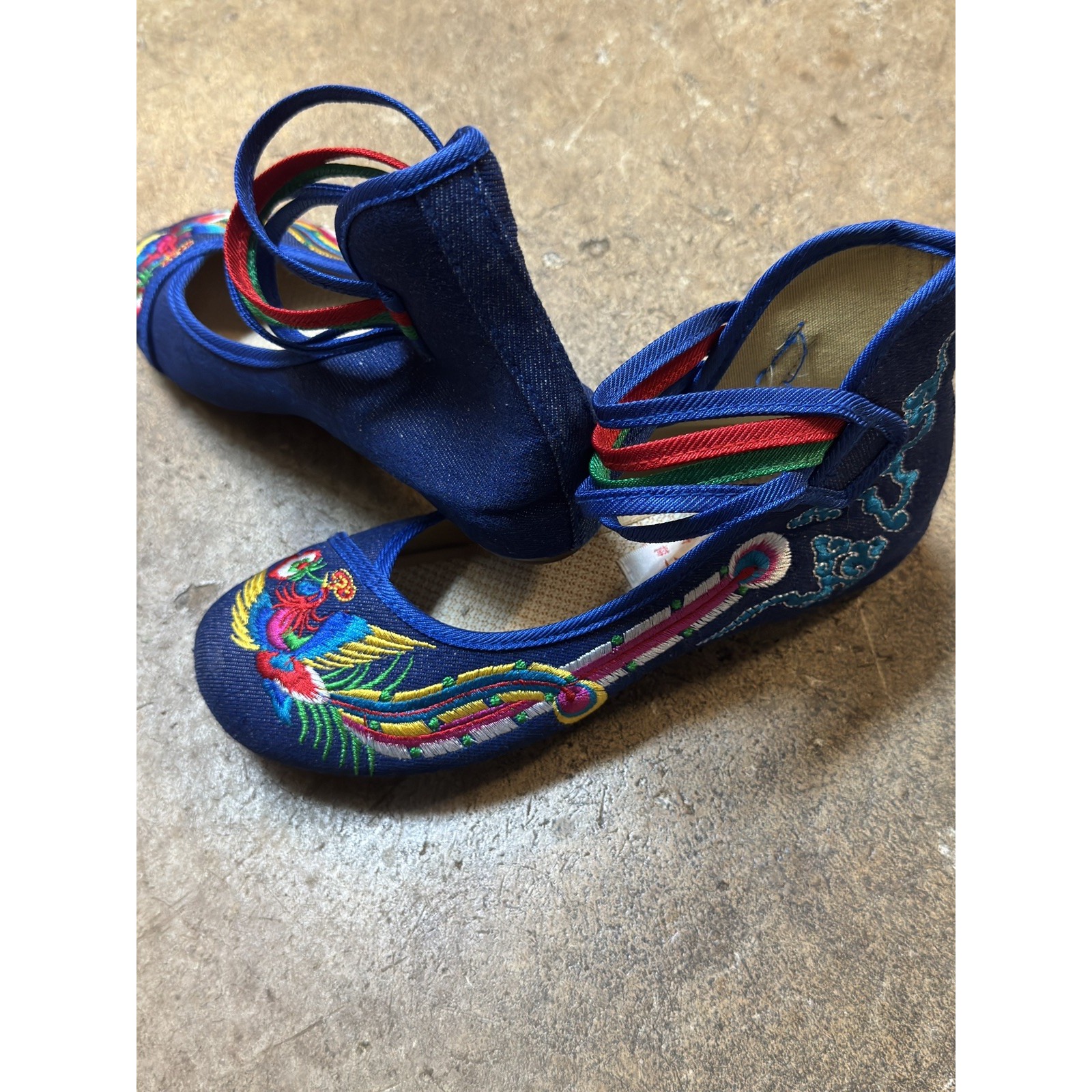Vintage Nos Japanese Embroidered Shoes